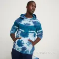 Mens tie pewarna kanguru kantung saku pullover hoodies